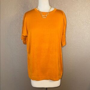 Ellen Tracy Burnt Orange Silk Knit Top